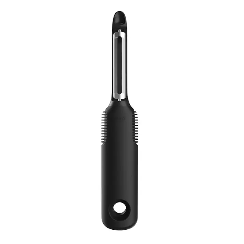 OXO Good Grips Swivel Vegetable Peeler with Soft Comfortable Handle - Black | Soft Non-Slip Grip on Handle, Built-in Potato Eye Remover, Rust Proof, Peels Vegetables and Fruits with Ease