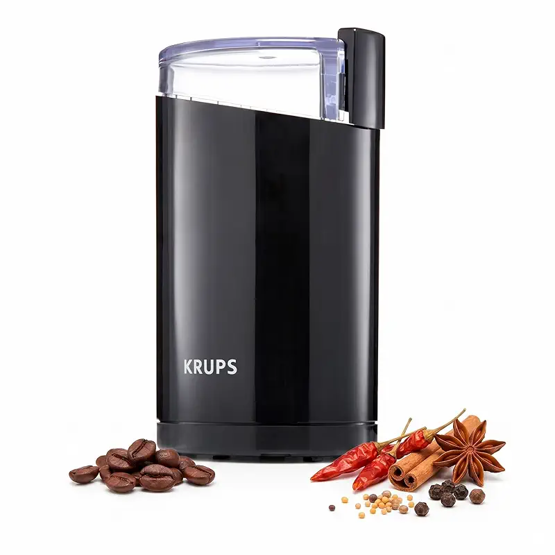 KRUPS Precision Electric Coffee Grinders, 3 oz Capacity, 200W Motor, Stainless Steel Blades for Uniform Grinding of Beans, Herb and Nuts, Coffee and Spice Grinder Electric, (Black)