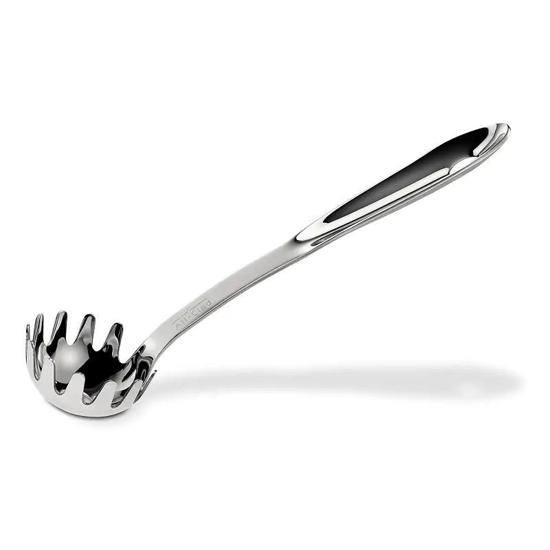 All-Clad Stainless Steel 12-inch Pasta Ladle, Kitchen Tools | Professional Stainless Steel Tools, Ergonomic handle, Perfect for Soups, Stews, and Sauces, Heat safe up to 600F