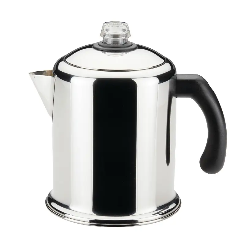 Farberware Classic Stainless Steel Yosemite Coffee Percolator, 8-Cup | Fuller, richer flavor, percolator coffee maker, coffee percolator stovetop, permanent filter basket, dishwasher safe