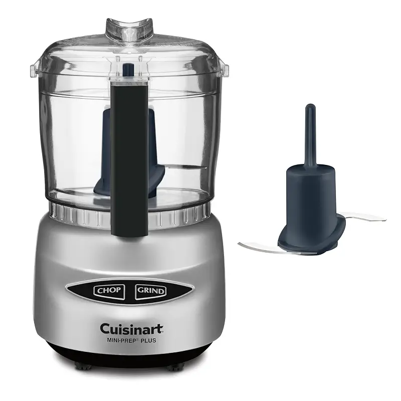 Cuisinart Mini-Prep Plus Food Processor, 24-Ounce Mini Food Processor to Chop Herbs, Vegetables, and Hard Cheese, 24-Ounce Work Bowl, Reversible Stainless Steel Blade, DLC-2ABC, Brushed Chrome/Nickel