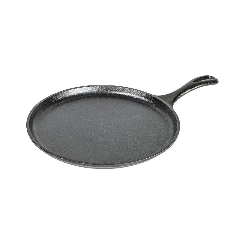 Lodge Round Seasoned Cast Iron Griddle, PFAS-Free, 10.5 Inches | Non-Toxic Round Cast Iron Griddle Pan, Pre-Seasoned & Compatible with Stovetop, Oven, Grill & Campfire