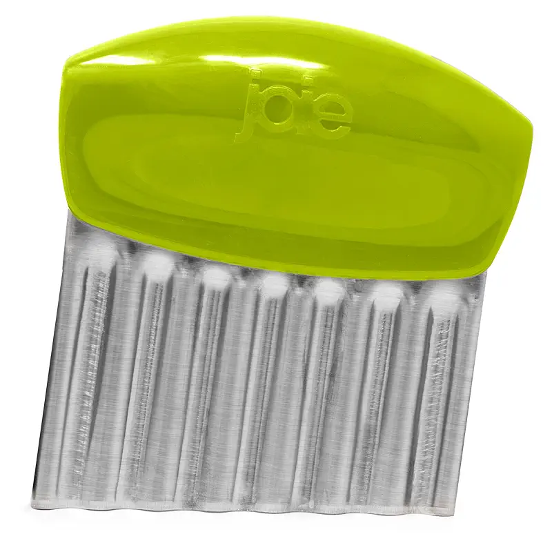 Joie Crinkle Cutter Knife, Wavy Slicer for Potatoes, Vegetables, and More | Stainless Steel Blade Great For Cutting Fries And Other Foods, BPA-Free, Colors May Vary, Receive Purple, Red, or Lime Green