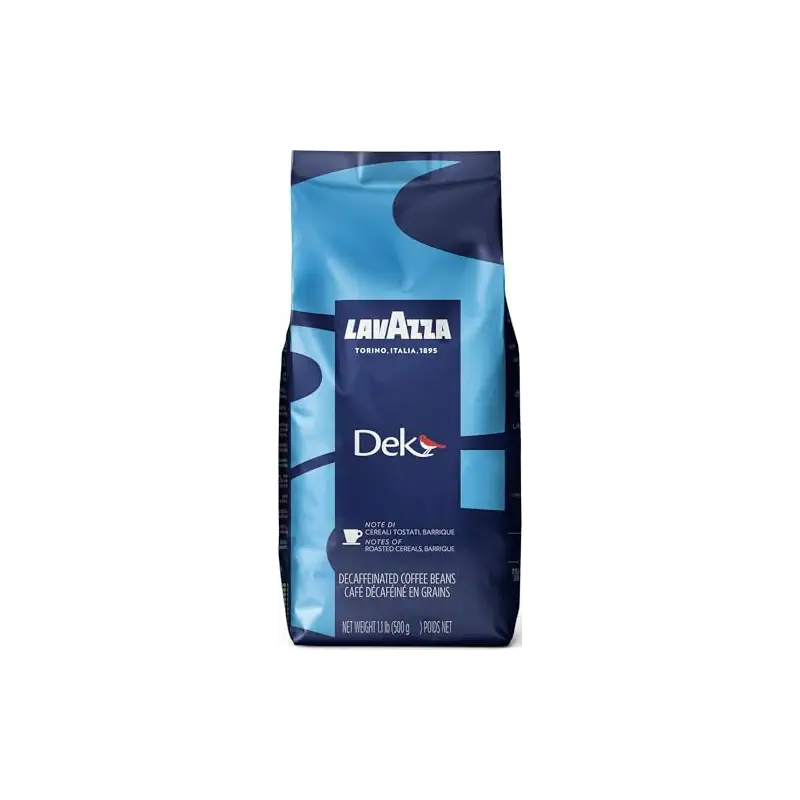 Lavazza DEK Whole Bean Coffee, Arabica and Robusta Blend, 1.1 lb Bag (Pack of 1)