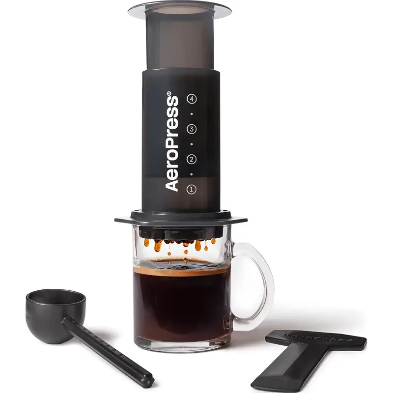 AeroPress Original Coffee Press, French Press, Pour-Over & Espresso Style | All-in-One Manual Coffee Maker, 2-Minute Brew, Less Bitterness, More Flavor, Portable, Travel & Camping