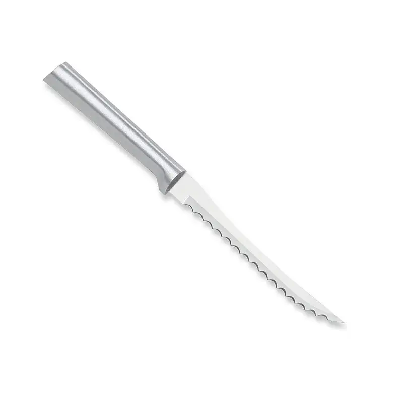 RADA Cutlery Tomato Slicer Knife (R126), Silver | 5" Stainless Steel Serrated Blade, Cast Aluminum Handle