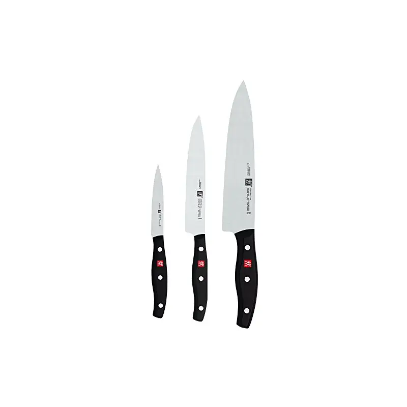 ZWILLING Twin Signature 3-Pc Knife Set Made in Germany | Ultra Sharp Blades Made with Special Formula Friodur Ice Hardened Steel for Durability. Dishwasher Safe and Comfortable Grip.