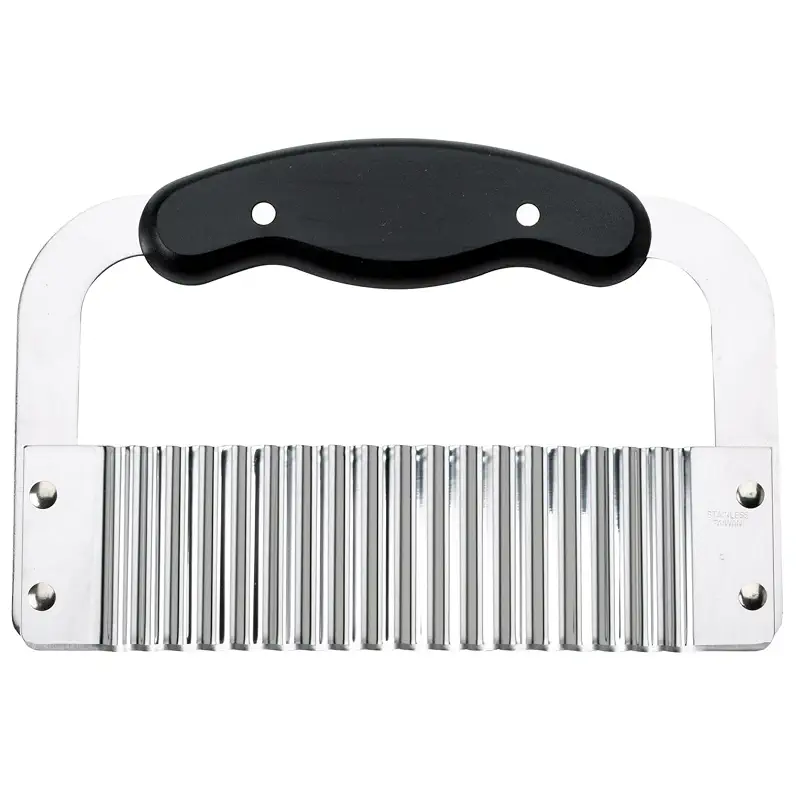 HIC Kitchen Crinkle-Cut Wave Slicer French Fry Vegetable Cutter, Stainless Steel Blade, For Waffle Fries Chips Decorative Vegetables Holiday Meal Prep And Baby-Led Weaning