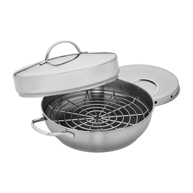 Demeyere Resto 4-pc Stainless Steel Stovetop Smoker Set, Silver, 11.5"