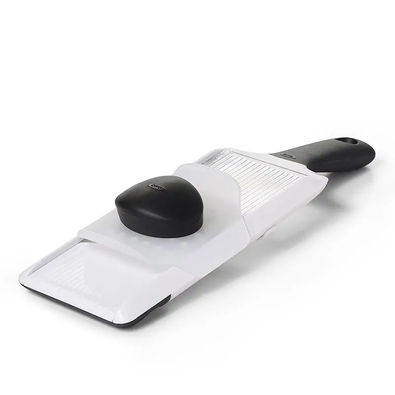 OXO Good Grips Handheld Mandoline Slicer with Non-Slip Handle for Kitchen | Adjustable Thickness Settings, Hand Guard Included, Slice Vegetables and Fruit, Easy-Clean Design, Non-Slip Grip