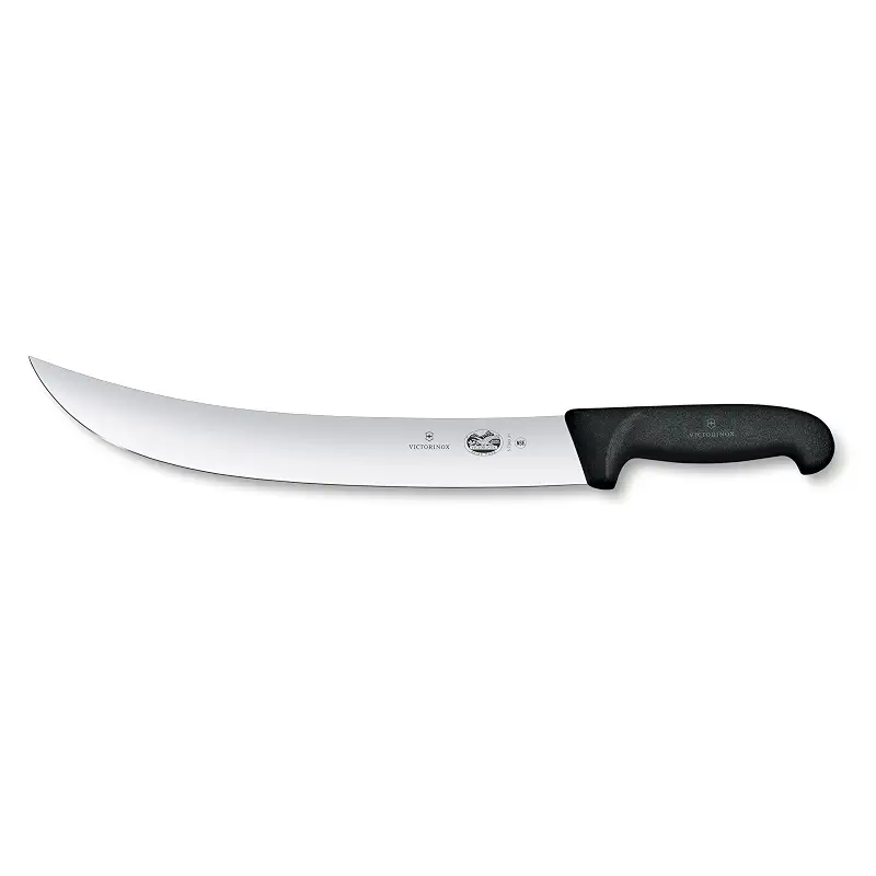 Victorinox Fibrox 12-Inch Curved Cimeter Butcher Knife, Black | ultra sharp butcher knife dishwasher safe