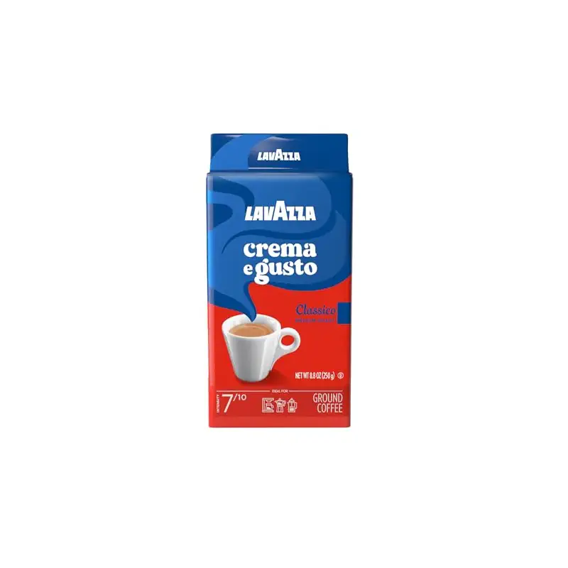 Lavazza Crema e Gusto Ground Coffee, Medium Roast, Arabica and Robusta Blend, 8.8 oz Brick (Pack of 4)
