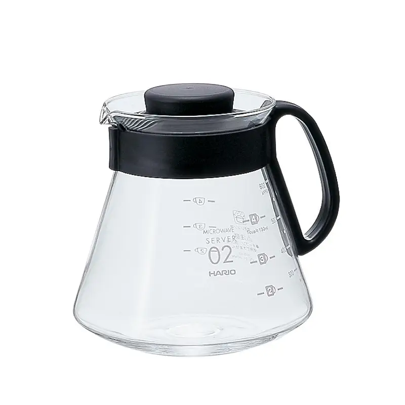 Hario V60 Glass Range Coffee Server, 600ml, Black