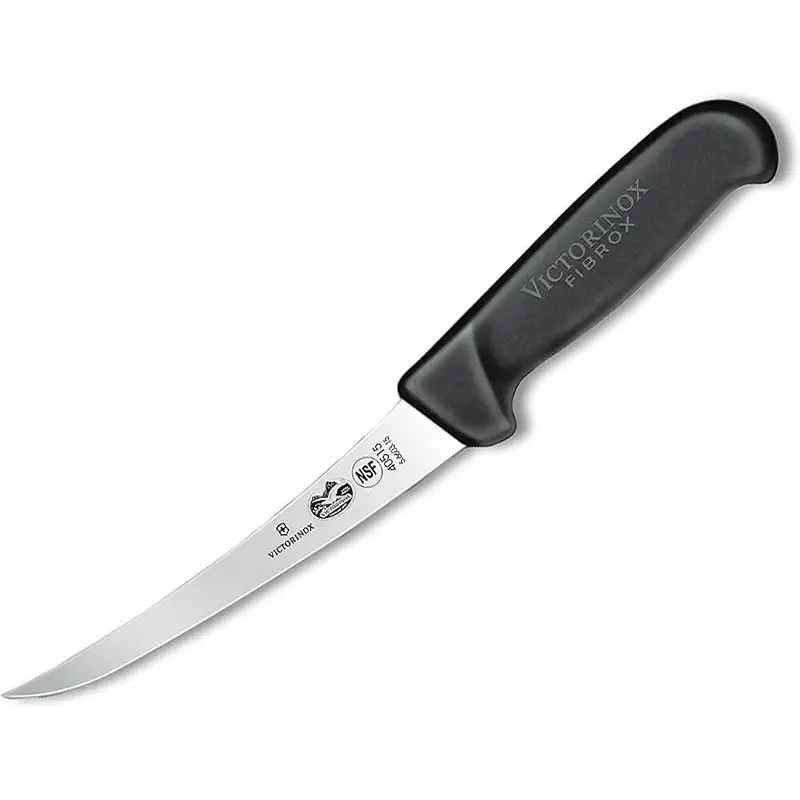 Victorinox 6 Inch Curved Fibrox Pro Boning Knife with Semi-stiff Blade
