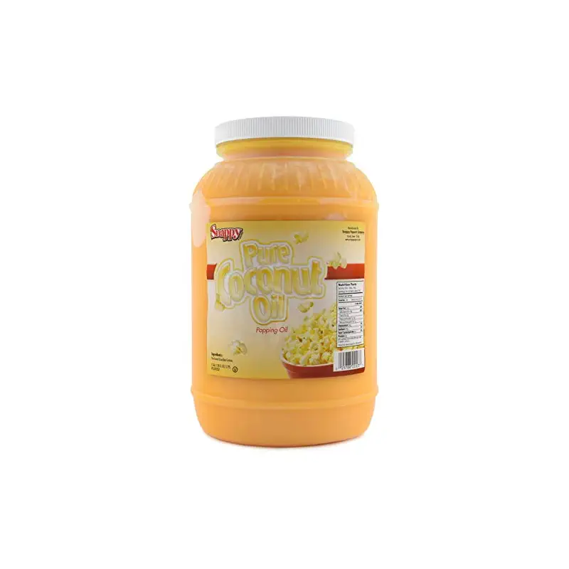 Snappy Butter Flavored Coconut Oil for Popcorn, Movie Theater Style, Naturally Colored with Beta Carotene, Vegan & Gluten Free, 1 Gallon Jug for Popcorn Machines, Stovetop & Home Popping