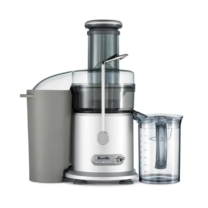 Breville JE98XL Juice Fountain Plus, Silver | Juice whole fruits and vegetables with dual-speed centrifugal juicer with a 850W motor and 3-inch wide chute