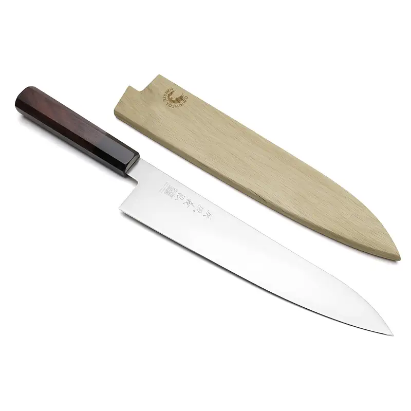 Yoshihiro AUS10 Ice Hardened Stainless Steel Wa Gyuto Japanese Chef Knife Rosewood Handle (9.5"(240mm))