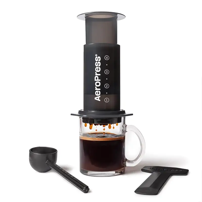 AeroPress Original Coffee Press, French Press, Pour-Over & Espresso Style | All-in-One Manual Coffee Maker, 2-Minute Brew, Less Bitterness, More Flavor, Portable, Travel & Camping