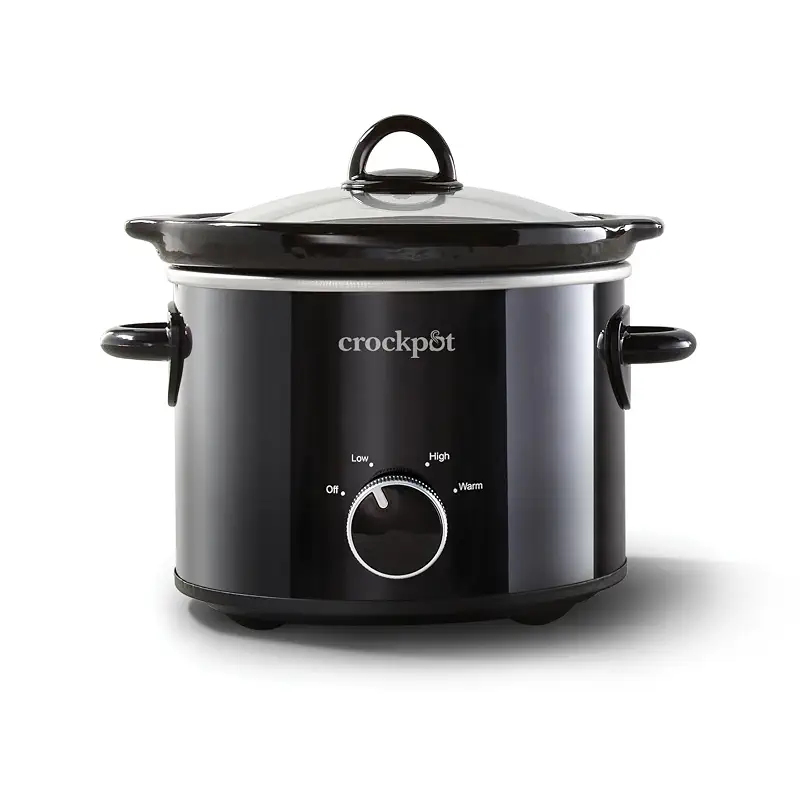 Crock-Pot 2-Quart Manual Slow Cooker, Feeds 2+ People, Great for Small Meals, Dips, & Sides; Removable Stoneware is Oven & Dishwasher-Safe, Black