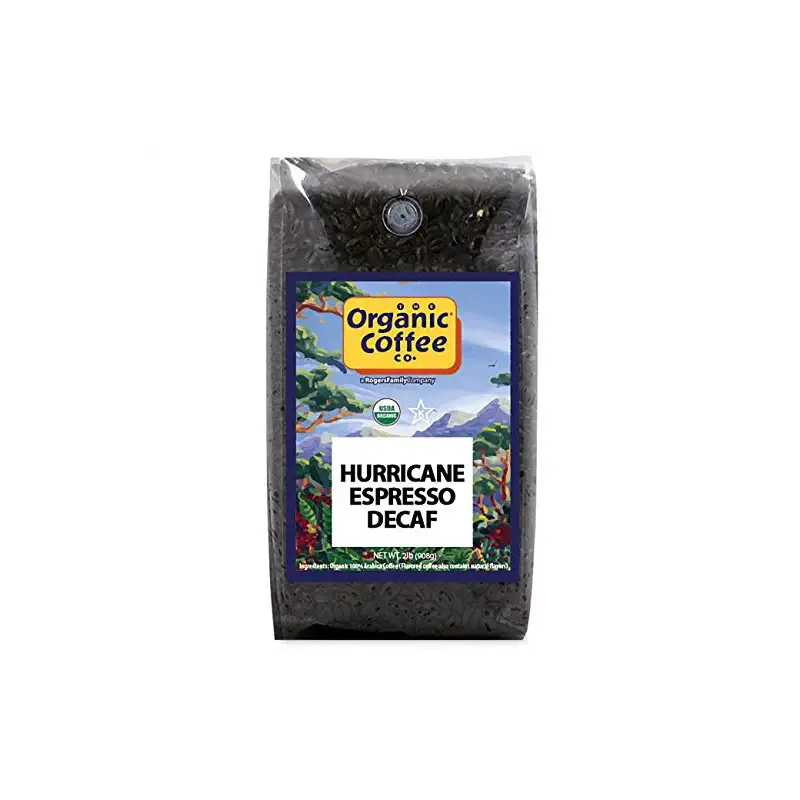 Organic Coffee Co. DECAF Hurricane Espresso Roast Whole Bean, 2 lb bag