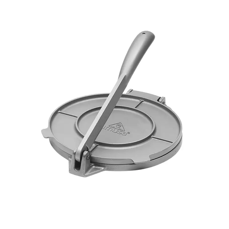 IMUSA USA Tortilla Press, 8 Inch, Silver | Bare Aluminum Finish, Easy Lever, Makes Flatbreads and Dumplings, Essential for Home Kitchens