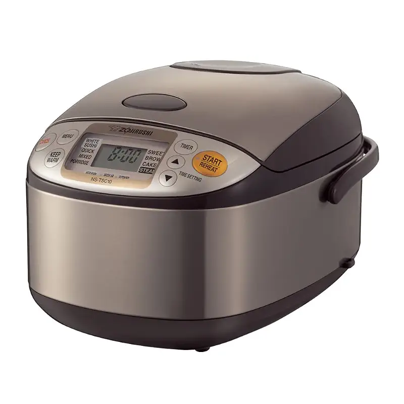 Zojirushi Ns TSC10 5.5 Cup Micom Rice Cooker and Warmer, 1.0l | Micom Fuzzy Logic, Steam and Cake Menus, Keep-Warm, Delay Timer, Includes Steamer Basket and Spatula