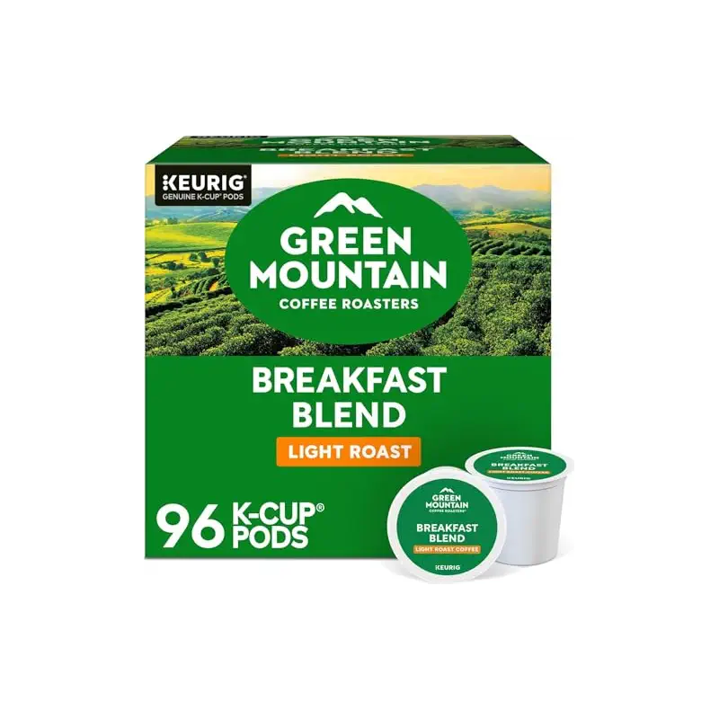 Green Mountain Coffee Roasters Breakfast Blend Single-Serve Keurig K-Cup Pods, Light Roast Coffee, 96 Count