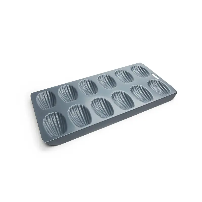 Fox Run Non-Stick Madeleine Pan, Carbon Steel, 12-Cup,Grey | Make Classic French Madeleine Cookies | Evenly Bakes Shell Shaped Cookies | Premium Nonstick For Easy Serving & Cleaning