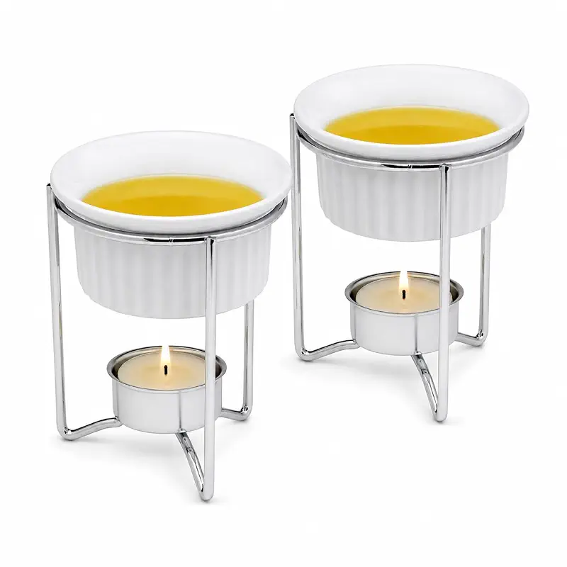 Maine Man Butter Warmer Set, For Serving Melted Butter, Seafood Dipping Sauces, and Condiments, 3-Ounce Capacity