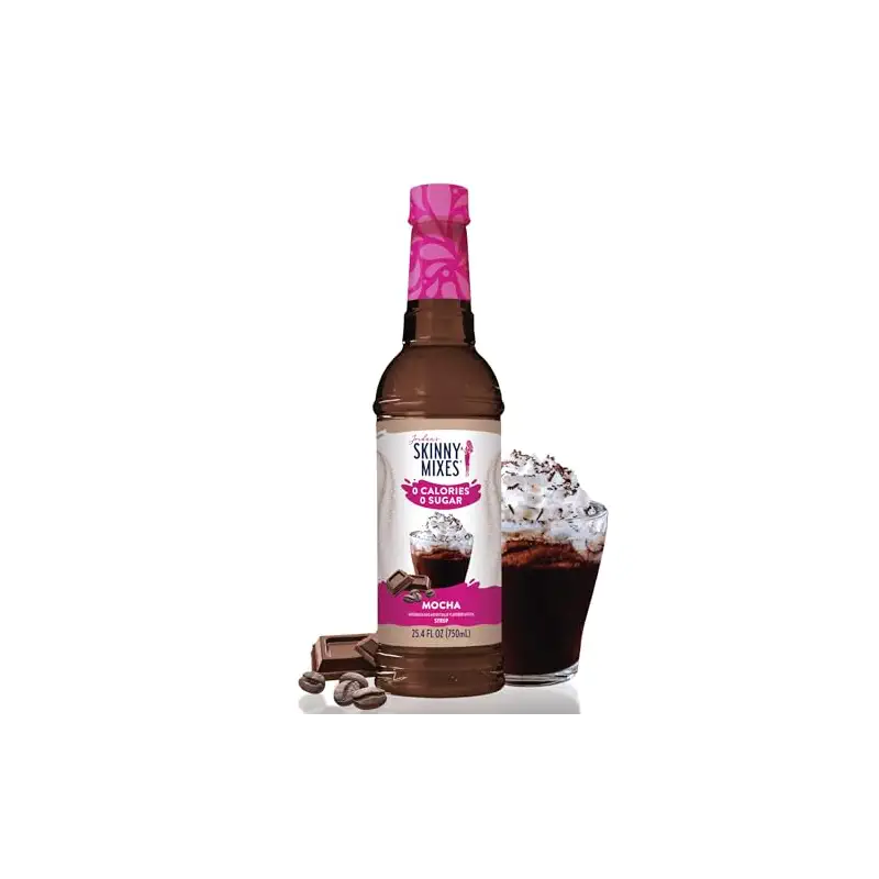 Jordan's Skinny Mixes Sugar Free Coffee Syrup, Mocha Coffee Flavoring Syrup, Zero Calorie Drink Mix, Lattes, Baking, Protein Shake or Cocktail, Dairy & Gluten Free, Kosher, 25.4 Fl Oz