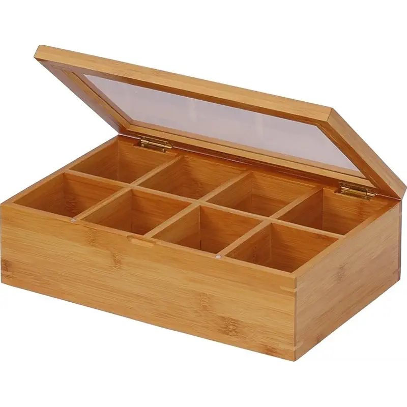 Oceanstar - TB1323 Bamboo Tea Box, 12 Inch, Natural