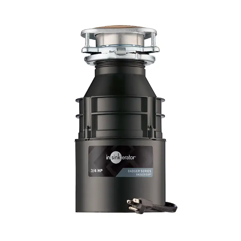 InSinkErator Badger 5XP Garbage Disposal with Power Cord, Badger Series 3/4 HP Continuous Feed Food Waste Disposer