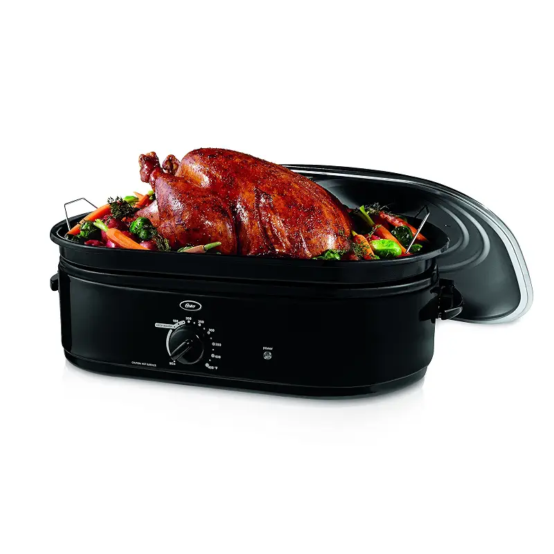 Oster CKSTRS18-BSB-W 18-Quart Roaster Oven with Self-Basting Lid, Black