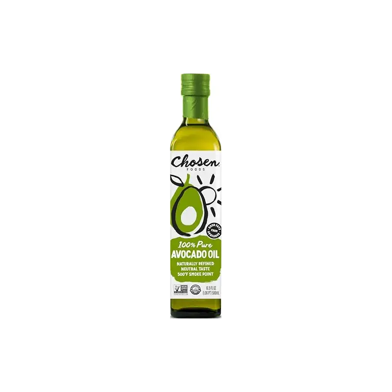 Chosen Foods Refined Avocado Oil for Cooking, 16.9 Fl Oz (Pack Of 1) | 100% Pure, High Smoke Point