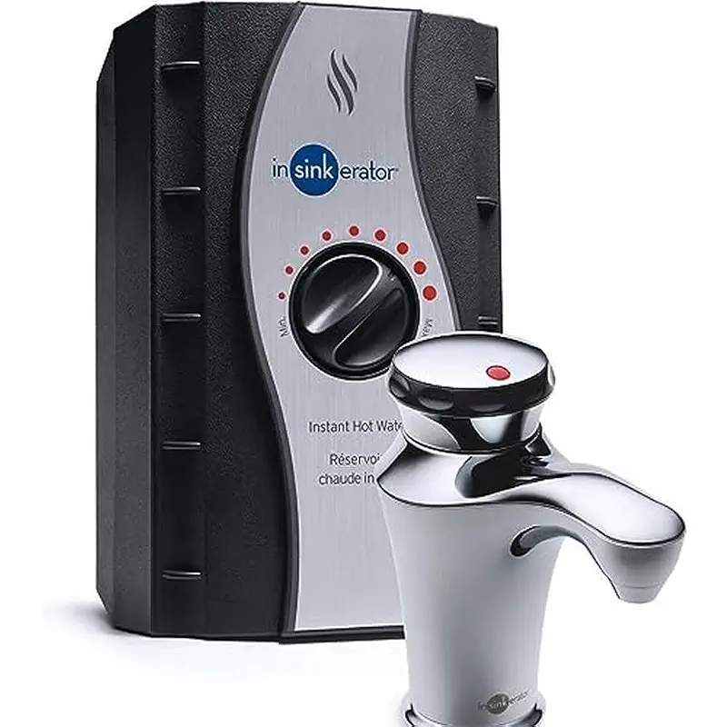 InSinkErator Invite Contour Instant Hot Water Dispenser System - Faucet & Tank, Chrome, H-Contour-SS | Twist-Top Handle Faucet in Chrome Finish, 2/3-Gallon Stainless Steel Tank, 3-Year Limited Service Warranty