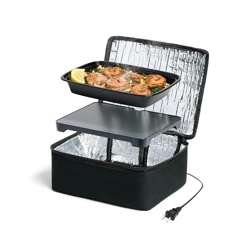 HOTLOGIC Mini Heated Lunch Box- Portable Electric Food Warmer for Men and Women - Great for Work, Office, and Construction - Cook, Reheat, and Eat on the Go - 120V - Black | Cook, Reheat & Enjoy Hot Meals Anywhere - Perfect For Work, Office & Construction; No Microwave Or Monitoring Needed