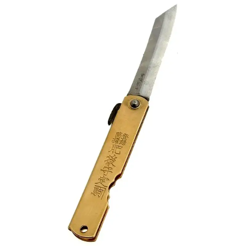 Higo no Kami 10 Pocket Knife by Nagao Seisakusho, Brass Finish