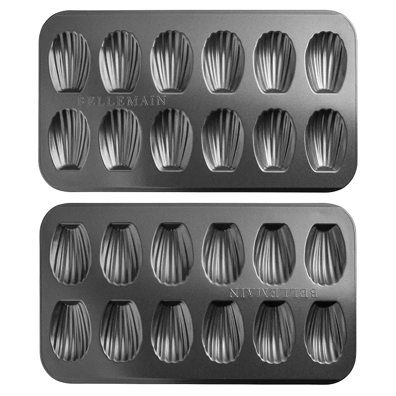 Bellemain Nonstick Madeleine Pans, 12-Cavity Carbon Steel, 2-Pack | heavy duty
