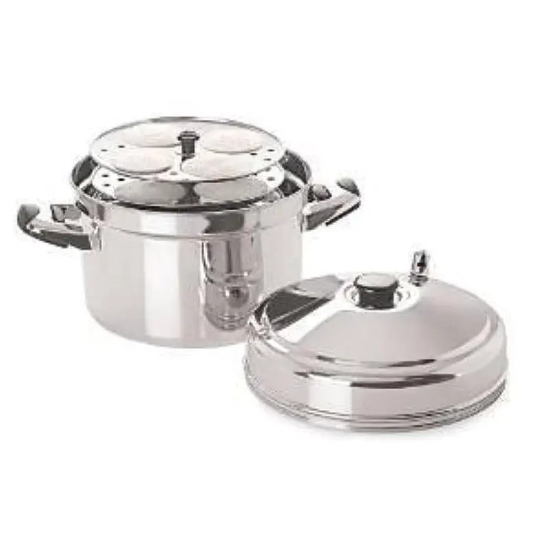 TABAKH IC-205 5-Rack Stainless Steel Idli Cooker with Strong Handles,Silver,Medium