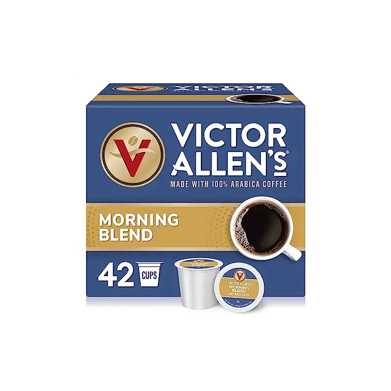Victor Allen's Coffee Morning Blend, Light Roast, 42 Count, Single Serve Coffee Pods for Keurig K-Cup Brewers | 100% Arabica beans, Compatible with all single serve brewers, 90-150mg caffeine per serving, Kosher-OU (Pareve)
