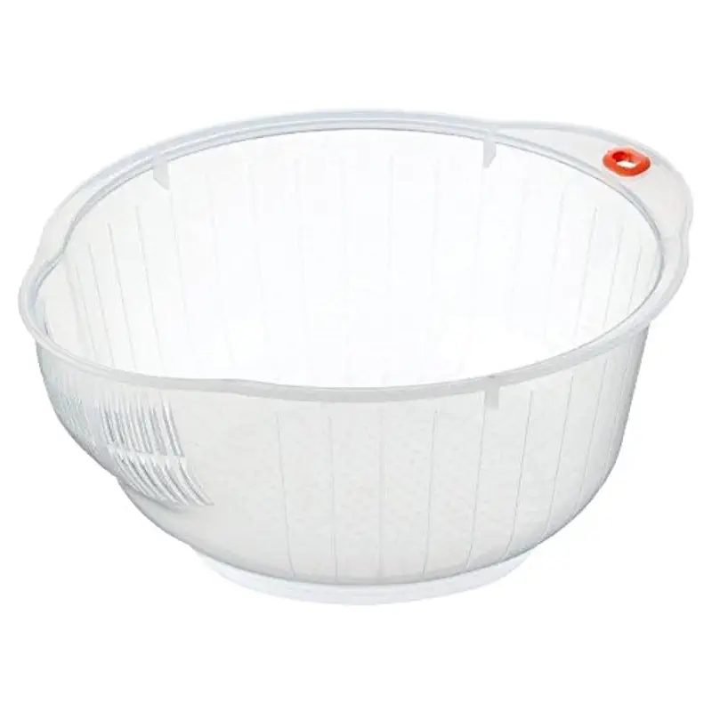 Inomata Plastic Japanese Rice Washing Bowl with Strainer, 2 quart | Strainer