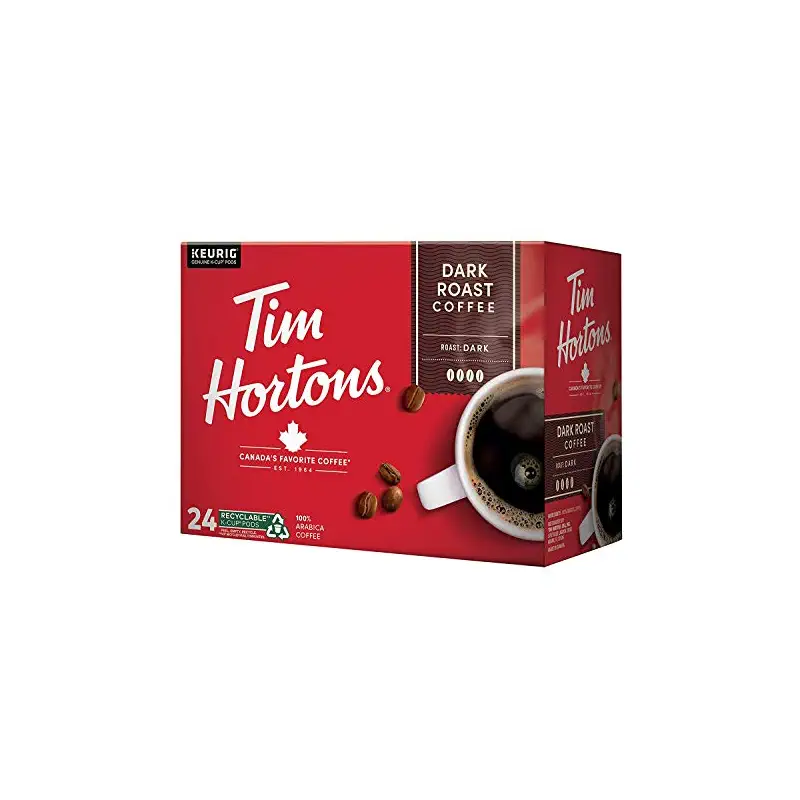 Tim Hortons Dark Roast Coffee, Single-Serve K-Cup Pods Compatible with Keurig Brewers, 24ct K-Cups