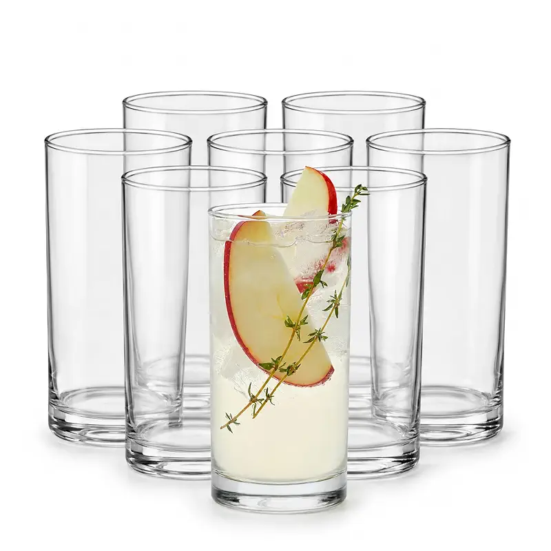 Libbey Heavy Base Drinking Glasses Set of 8, 15.5 Oz Elegant, Weighted Clear Water Glasses, Dishwasher Safe Glass Cups Set for Parties, Birthdays