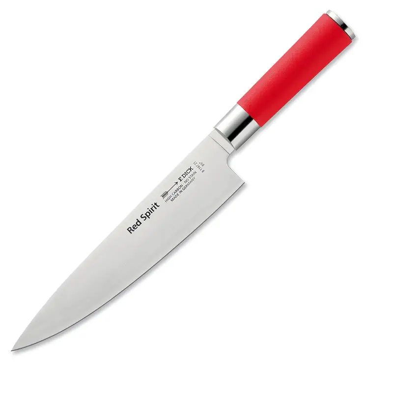 F. DICK – Red Spirit Chef Knife - Classic kitchen knife with 8.3" blade & 56 HRC - Ideal for meat & vegetables - High carbon - Stainless steel - Ultra sharp - Ergonomic handle - Made in Germany