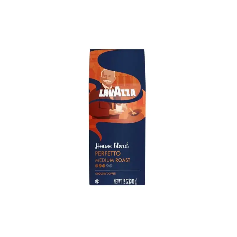 Lavazza House Blend Perfetto Ground Coffee 12oz Bag, Medium Roast, Full-bodied, Intensity 3/5, 100% Arabica, Ideal for Drip Brewers, (Pack of 1) - Package May Vary