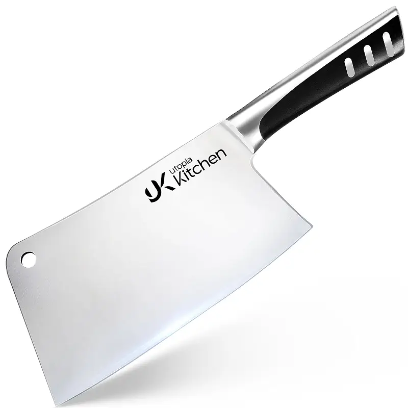 Utopia Kitchen Meat Cleaver Knife 7 Inch Bone Chopper Stainless Steel | Butcher Knife, Vegetable and Bone Chopping, Multipurpose Kitchen Use, Durable Blade, Chef Grade