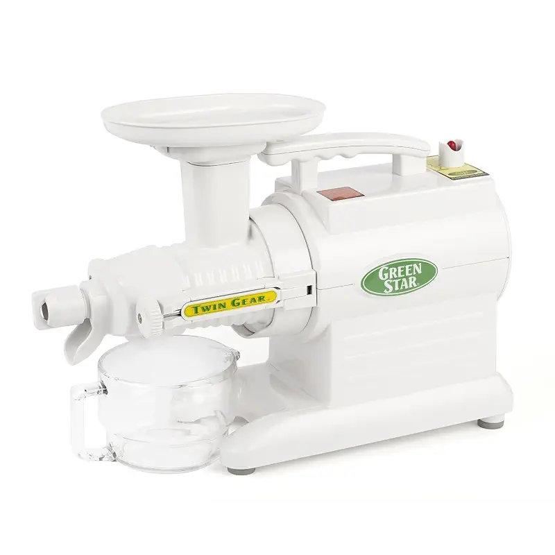 Tribest Greenstar GS-2000 Slow Masticating Juicer, Twin Gear Cold Press Juicer & Juice Extractor, White