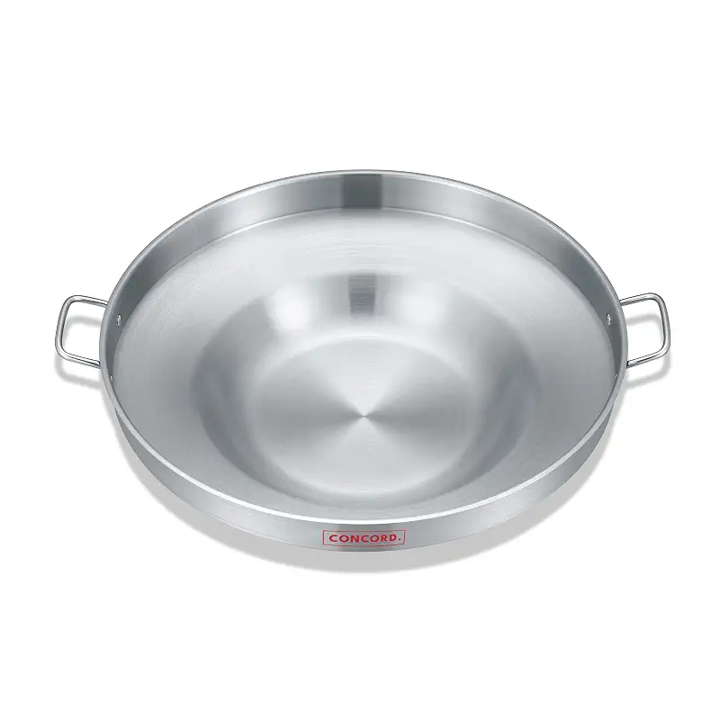 Concord Stainless Steel Comal Frying Bowl Cookware (22"), silver (S4008 S4812 S5612)