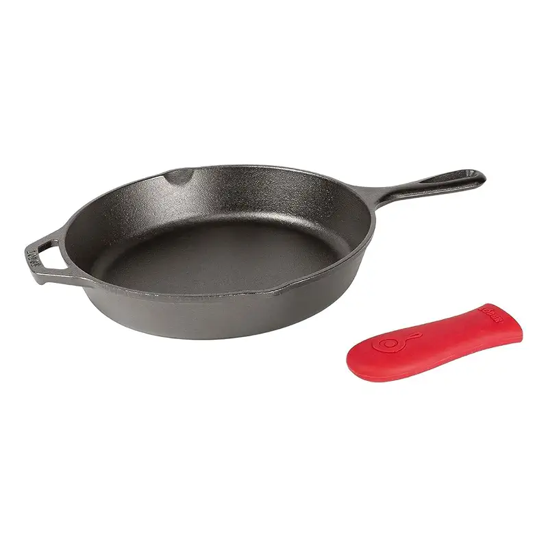 Lodge Pre-Seasoned Cast Iron Skillet with Hot Handle Holder, 10.25 Inches | Non-Toxic & Naturally Non-Stick Cast Iron Pan, Compatible with Oven, Stove, Grill & Campfire, Made in USA