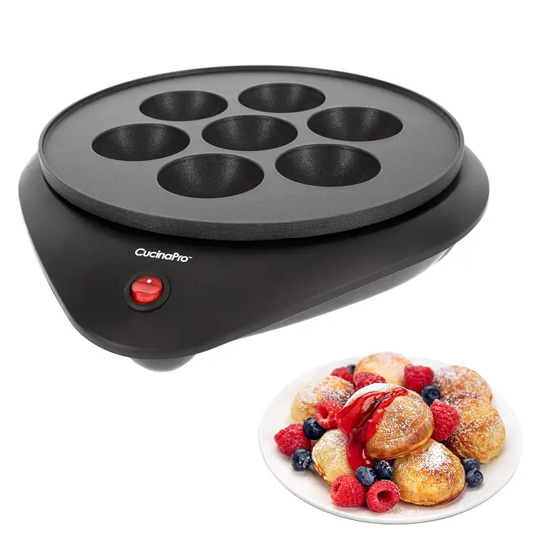 Ebelskiver Maker- Electric Non-stick Baker for Making Takoyaki, Aebleskiver | Octopus Balls, Donut Holes & Cake Pops, Unique Danish Mini Pancakes or Dessert Treat- Baking Gift for Her with Recipe Guide